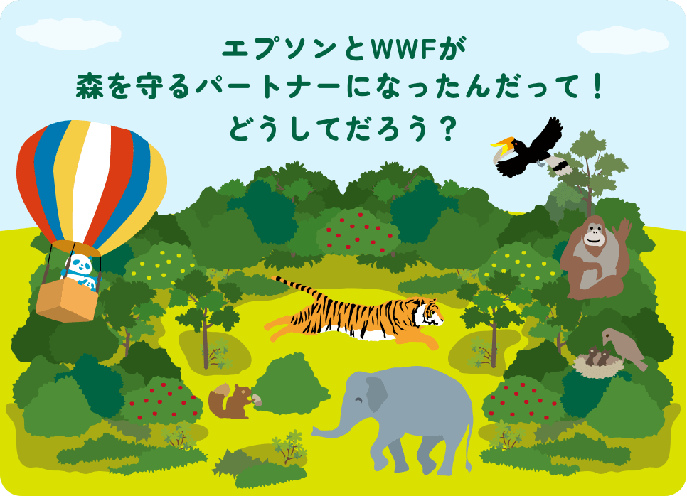 エプソンとWWFが森を守るパートナーになったんだって！どうしてだろう？