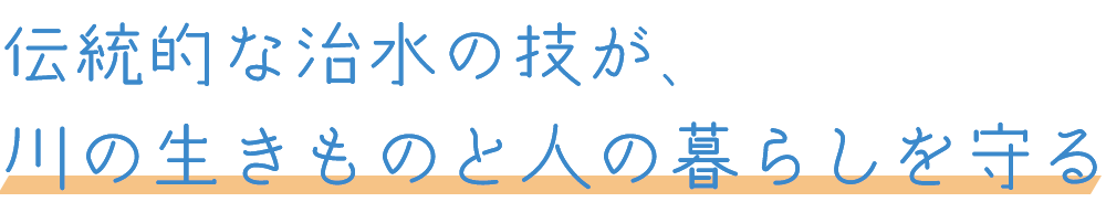 伝統的な治水の技が、川の生きものと人の暮らしを守る