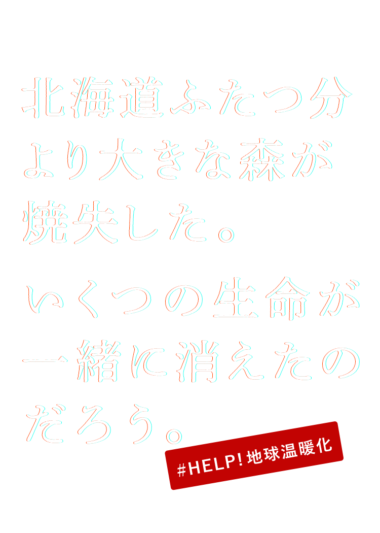 北海道ふたつ分より大きな森が消失した。いくつの生命がいっしょに消えたのだろう。#HELP!森林破壊
