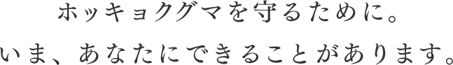 ホッキョクグマを守るために。いま、あなたにできることがあります。