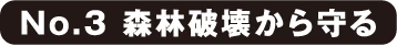 No.3 森林破壊から守る