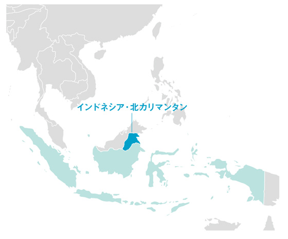 北カリマンタン州の位置