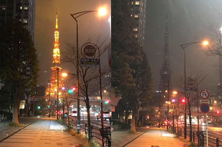 東京タワーの消灯前後