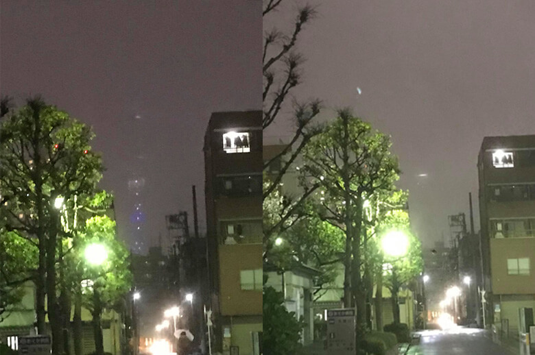 東京スカイツリー®の消灯前後