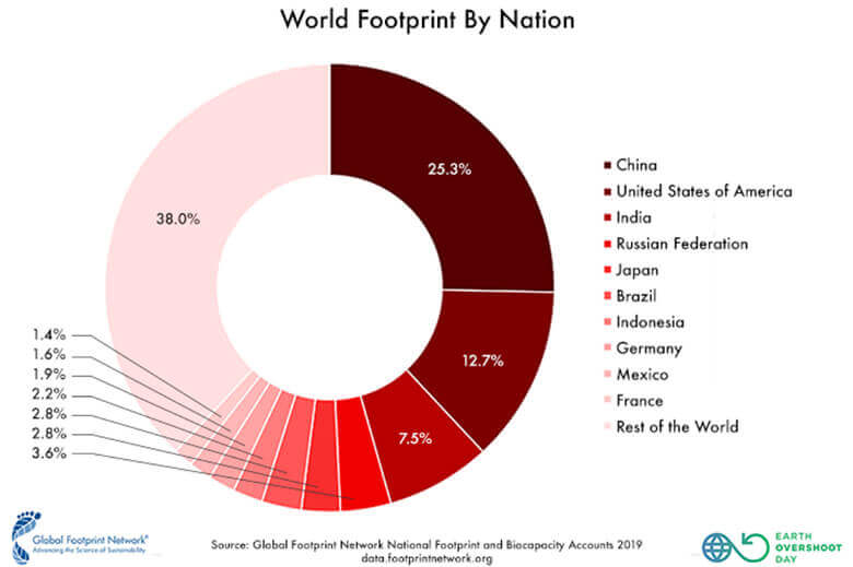 図2. 国別自然資源消費の割合