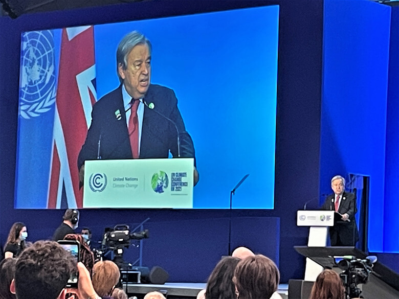 基調講演をされたアントニオ・グテーレス国連事務総長。遠くからでも引き付けられる力強いスピーチ。