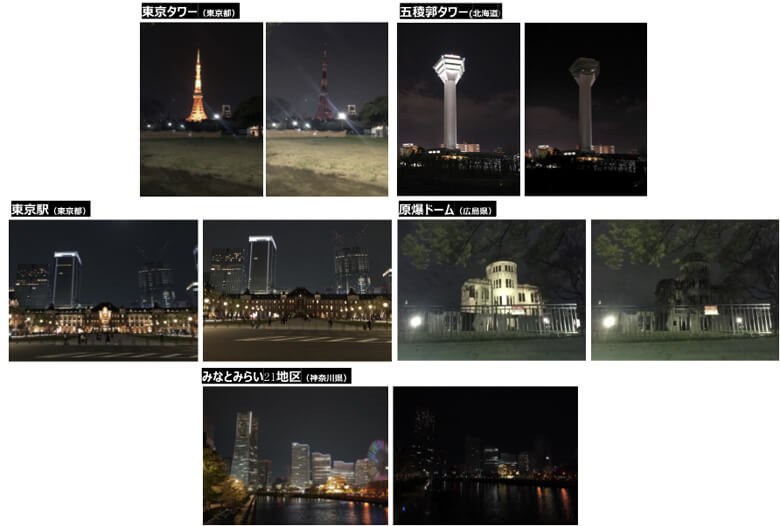 EARTH HOUR 日本の消灯施設
