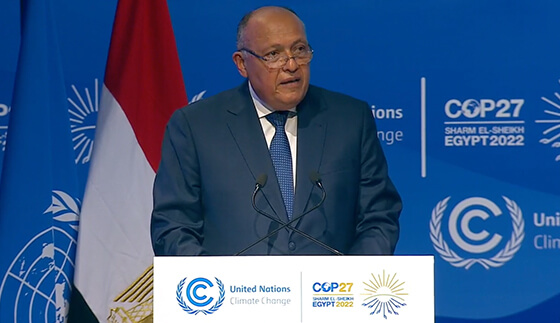 COP27議長に選出されたエジプトのシュクリ外相