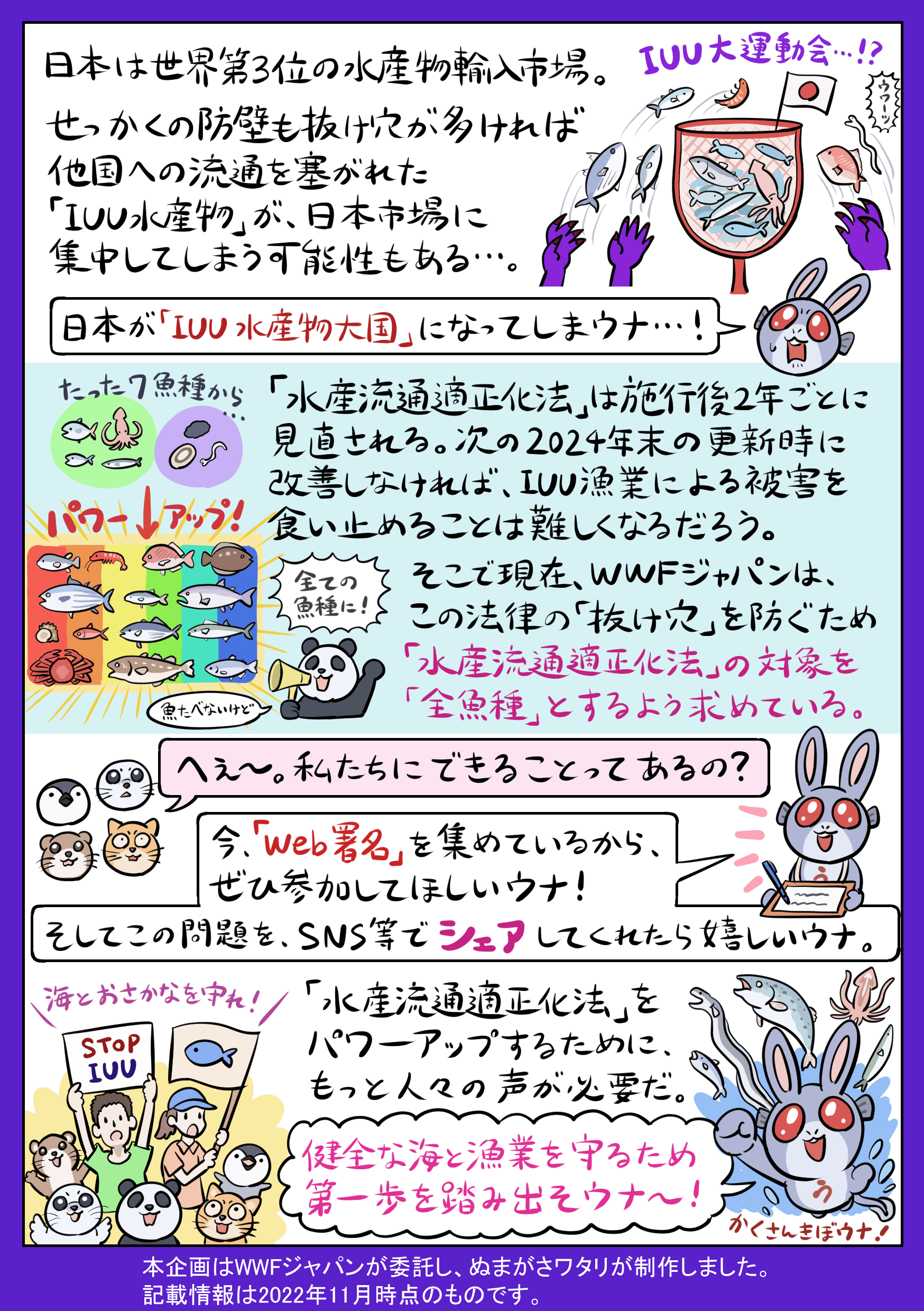 5 日本がIUU水産物大国になる前に、「水産流通適正化法」の対象を全魚種が含まれるよう、署名に参加ください。