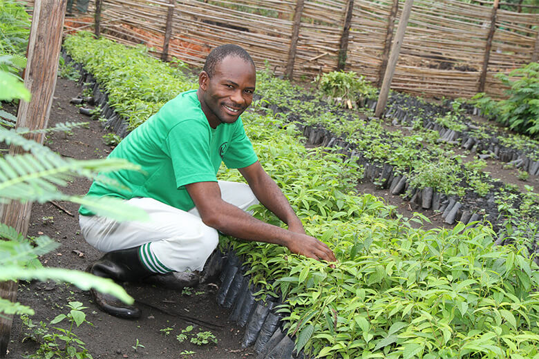 ブソンゴラ共同農業組合に所属するコーヒー農家のマティアスさん