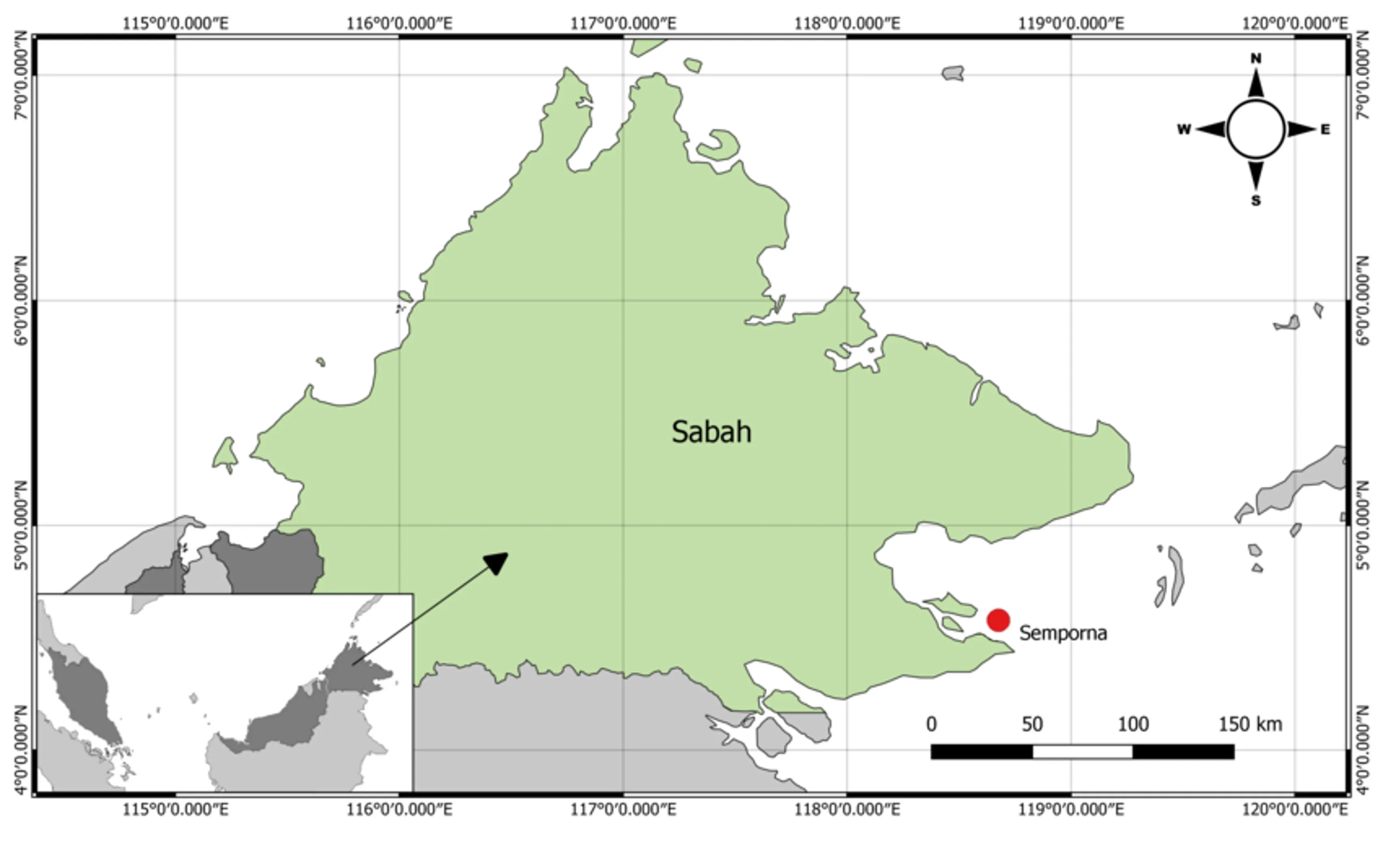 プロジェクト実施地であるセンポルナ海域は、サバ州の東海岸にあります。