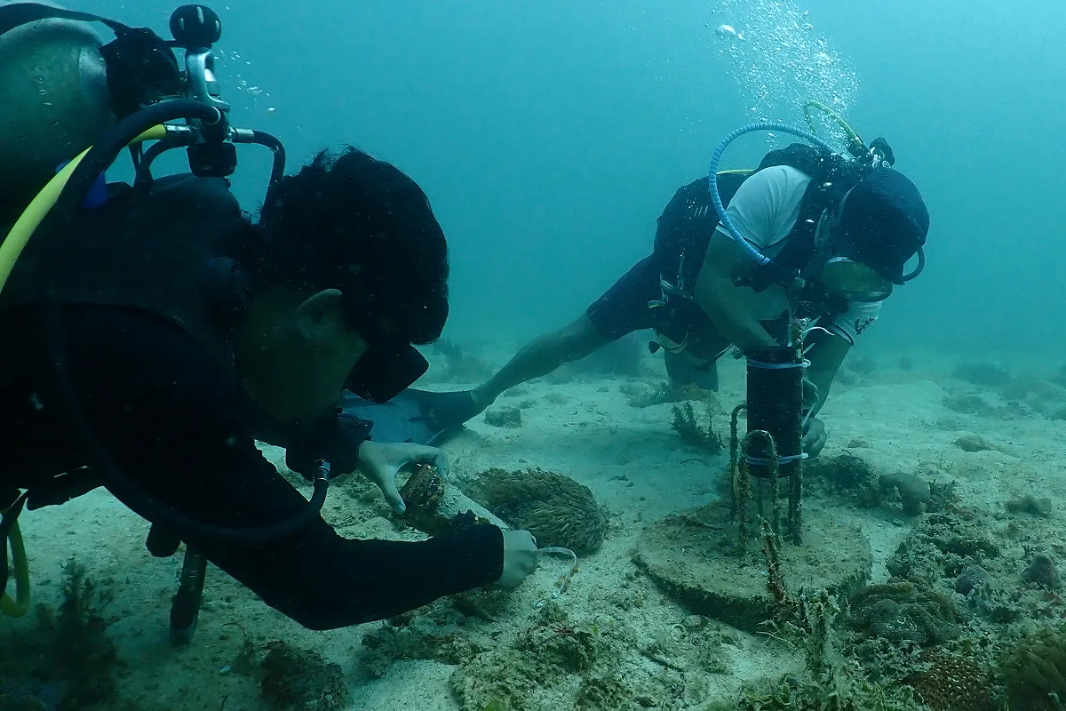 爆破漁業を探知する装置の海中への設置