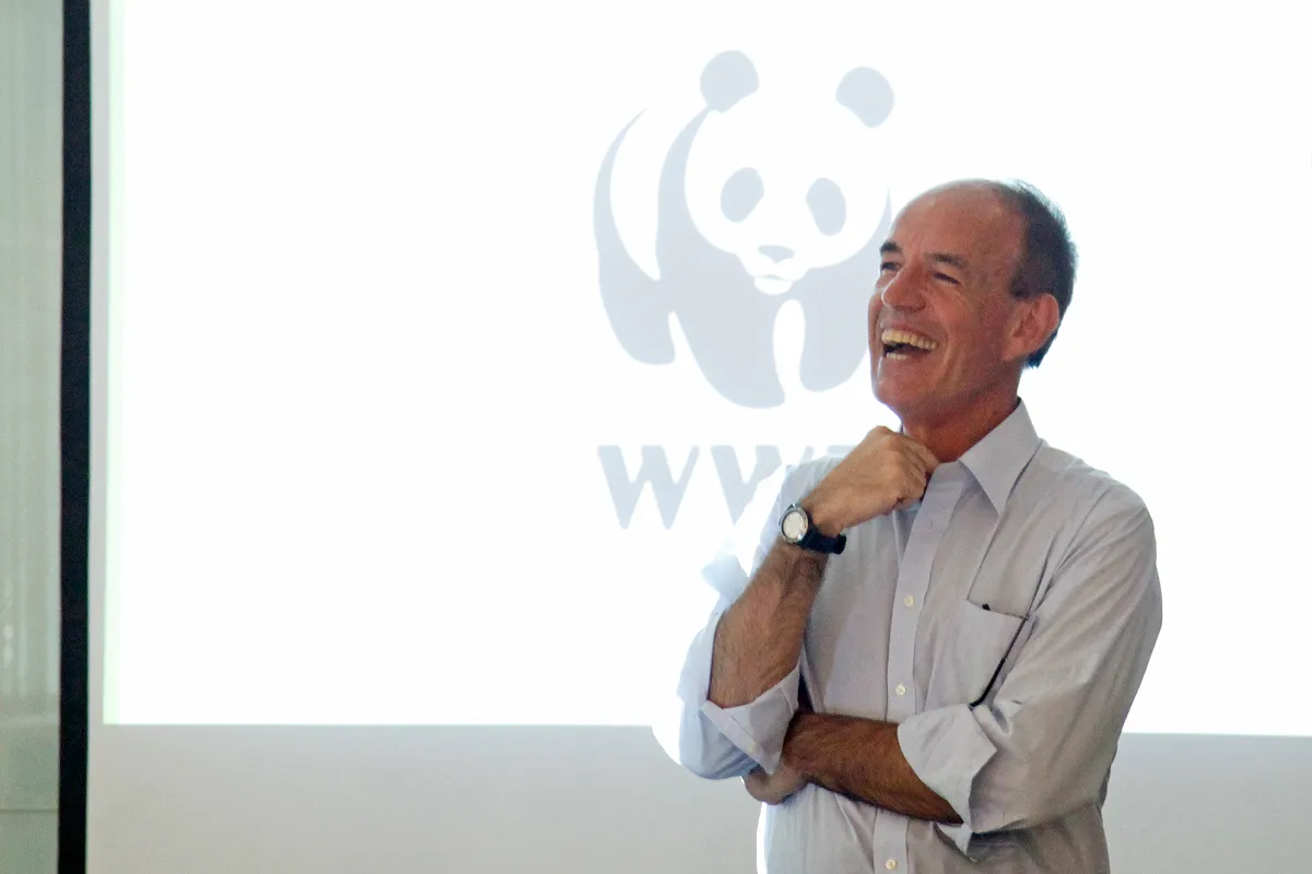 WWFインターナショナル事務局長在任時のランベルティーニ氏（2014年、WWFシンガポール）
